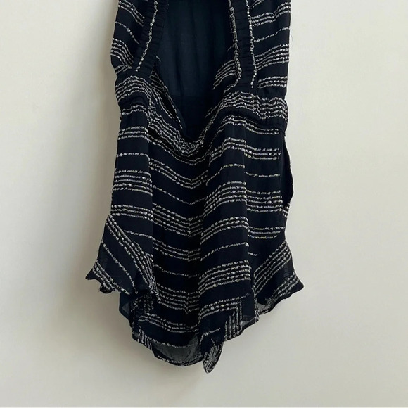 IRO Bing Black silver striped v-neck Cutout sleeveless short romper NWT 36 - Picture 9 of 16